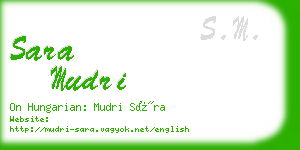 sara mudri business card